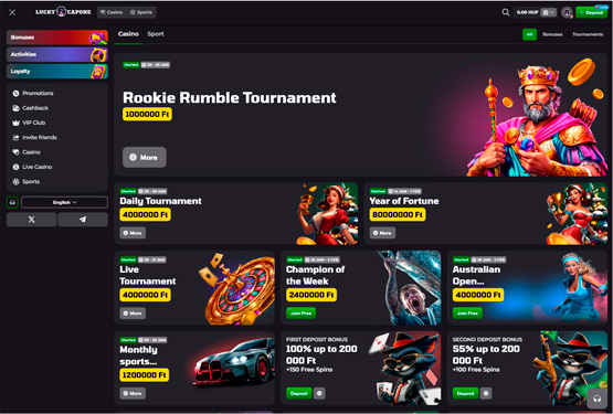 LuckyCapone Kaszinó bónuszokat