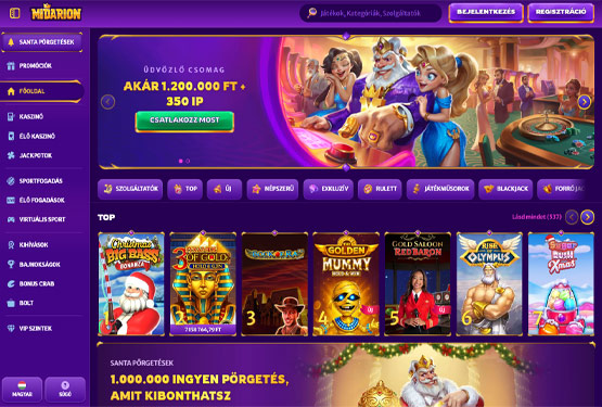 Midarion Kaszinó főoldal