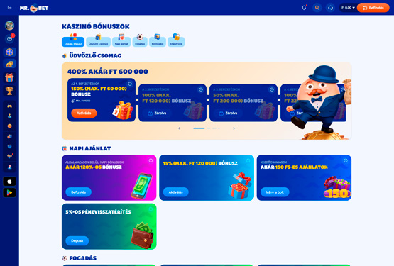 MrBet Casino bónuszokat