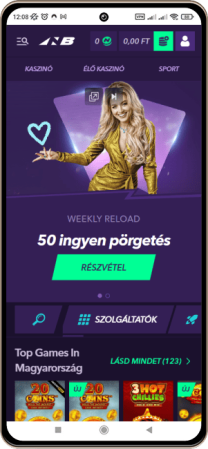 Naobet Casino főoldal mobilon