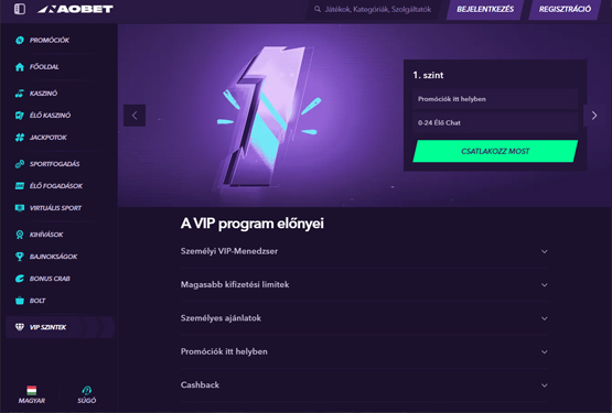 Naobet Kaszinó VIP