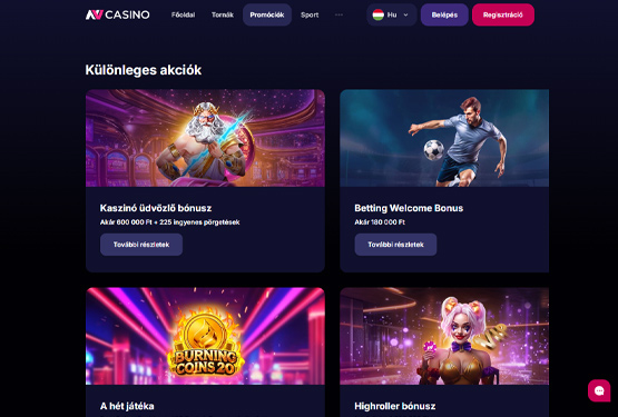 NV Casino bónuszokat