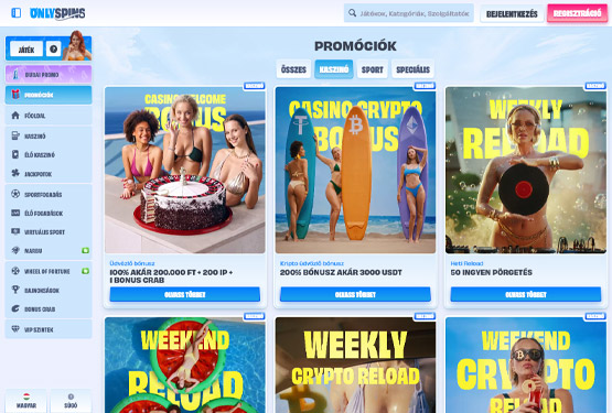 OnlySpins Kaszinó bónuszokat