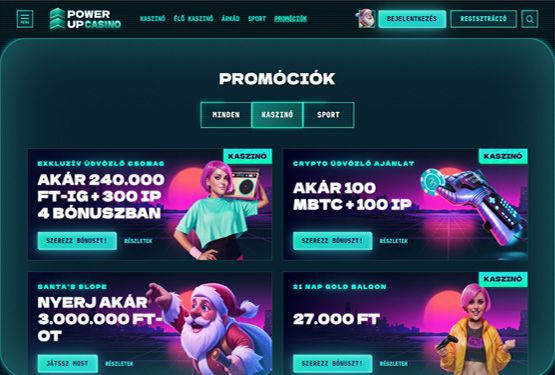 PowerUp Casino bónuszokat