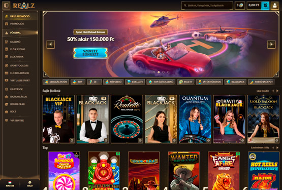 Realz Kaszinó főoldal