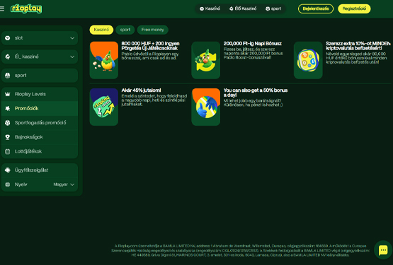 Rioplay Kaszinó Bónuszok