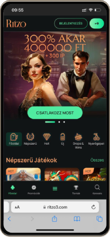 Ritzo Casino főoldal mobilon 