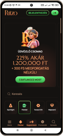Ritzo Casino főoldal mobilon