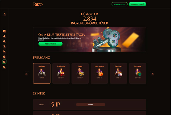 Ritzo Kaszinó VIP program