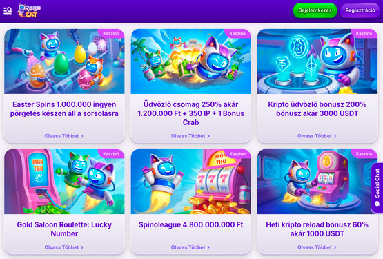 Robocat Kaszinó bónuszokat