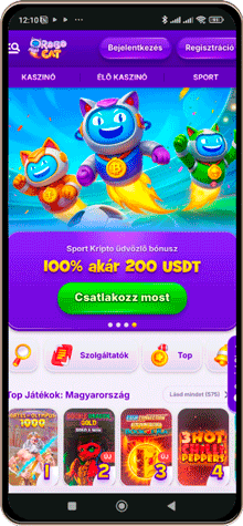 Robocat kaszinó mobiltelefonon