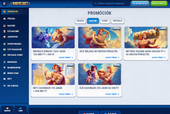 Romibet Kaszinó bónuszokat