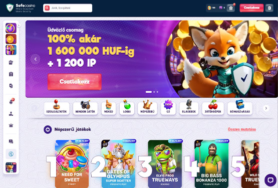 SafeCasino főoldal