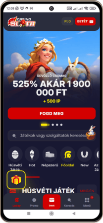 Slota Casino főoldal mobilon