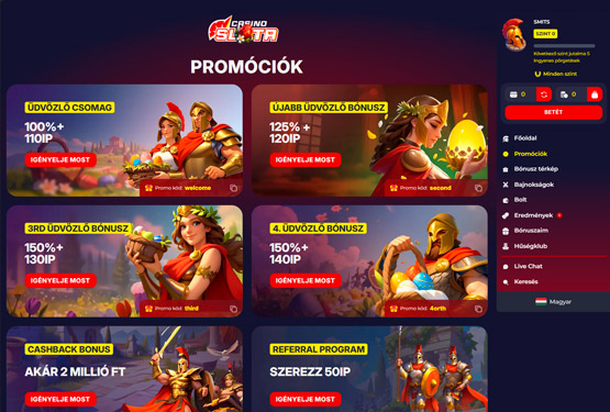 Slota Casino bónuszokat