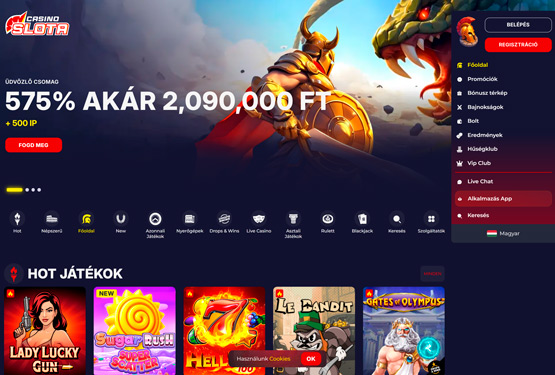 Slota Casino főoldal