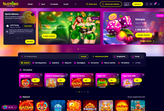 Slotoro Kaszinó főoldal