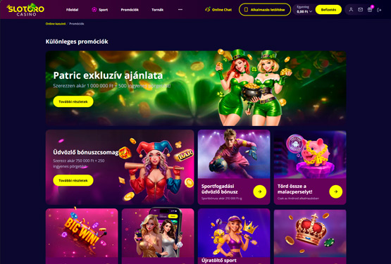 Slotoro Kaszinó bónuszokat