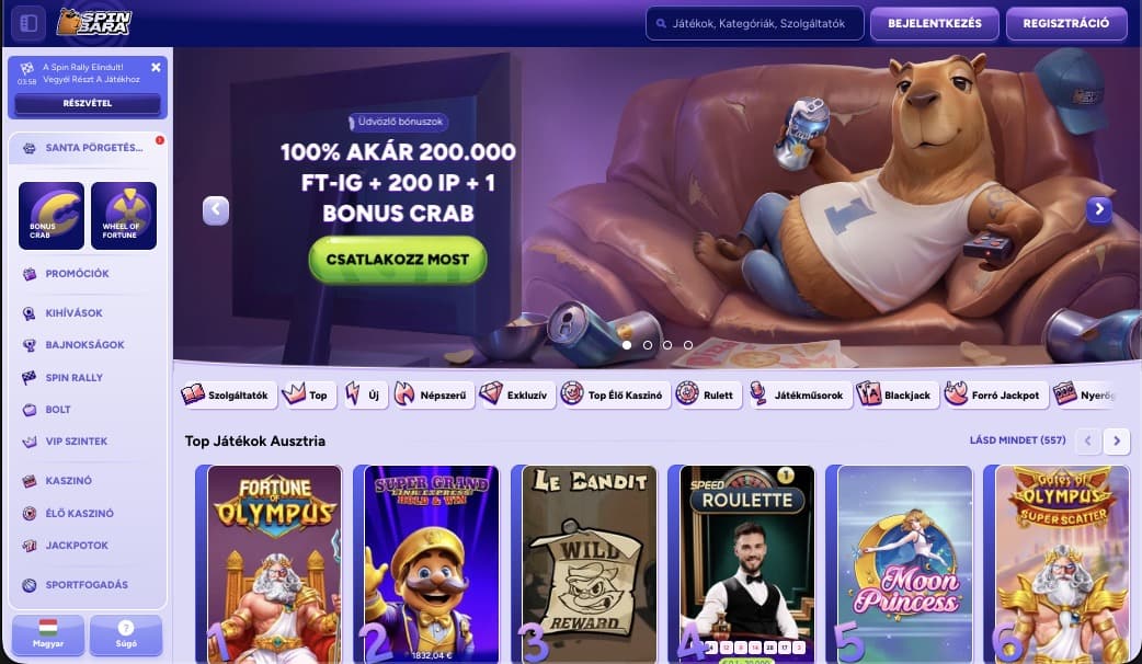 Spinbara Kaszinó főoldal