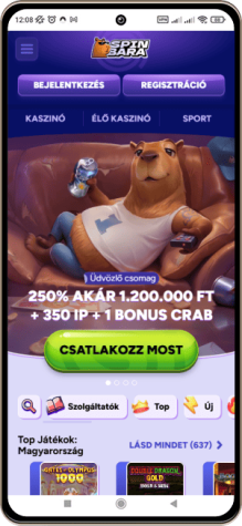 Spinbara kaszinó főoldal mobil képernyő