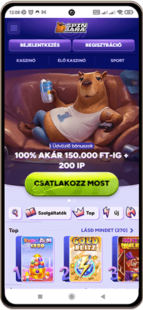 Spinbara kaszinó főoldal mobil képernyő