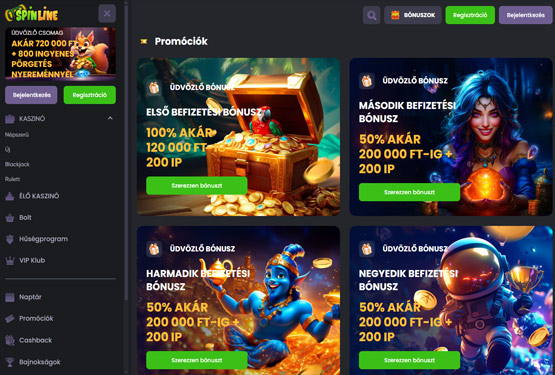 Spinline Kaszinó bónuszokat