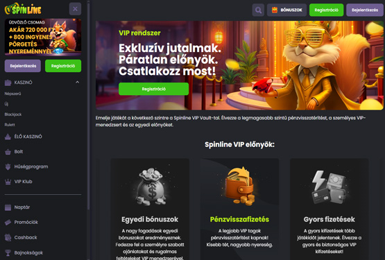 Spinline Kaszinó VIP