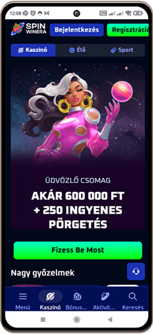 Spinwinera kaszinó főoldal mobilon