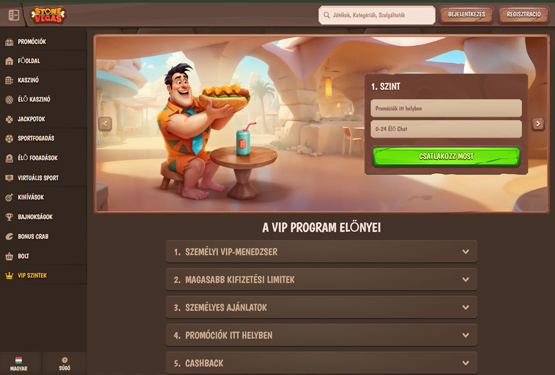 Stonevegas Kaszinó VIP