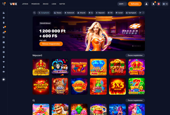 Vox Casino főoldal
