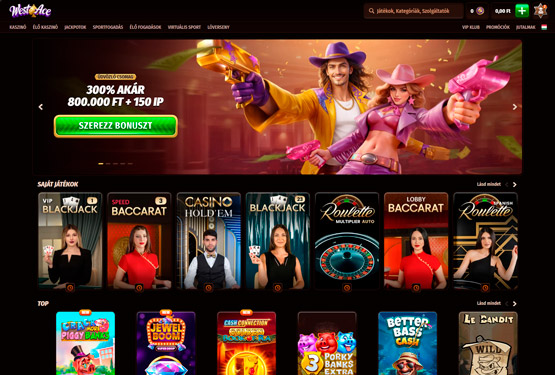 WestAce Kaszinó főoldal
