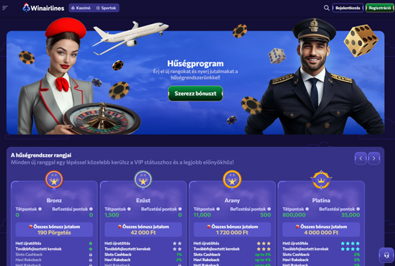 WinAirlines Kaszinó hűségprogram
