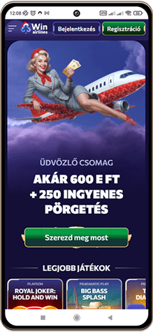 WinAirlines kaszinó főoldal mobilon