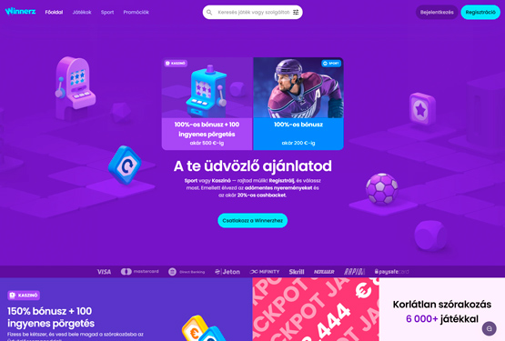 Winnerz Casino főoldal