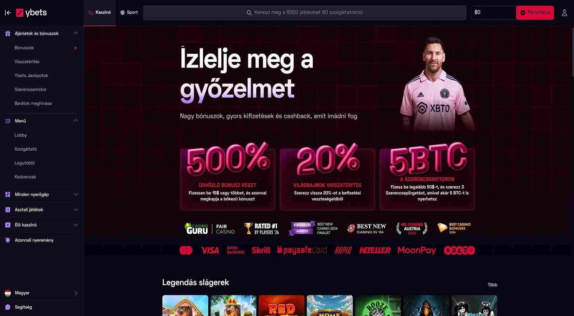 Ybets Kaszinó bónuszok és promóciók