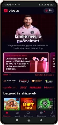 Ybets kaszinó mobiltelefonon