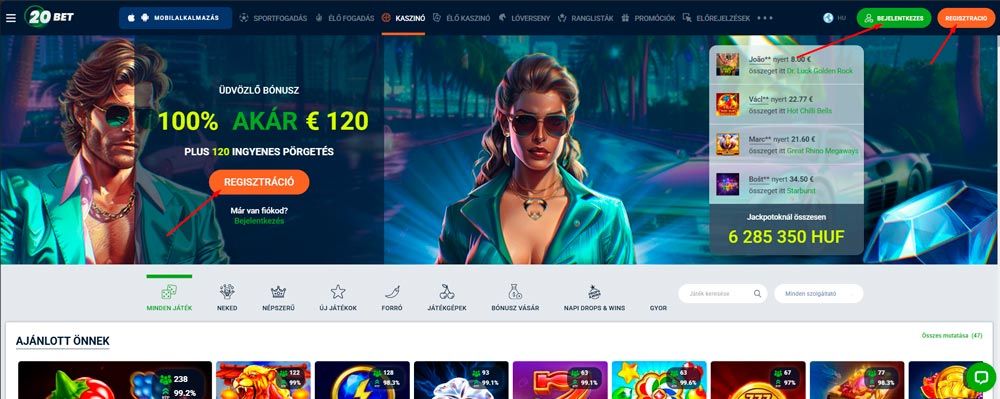 Jelentkezz be a kaszinóba