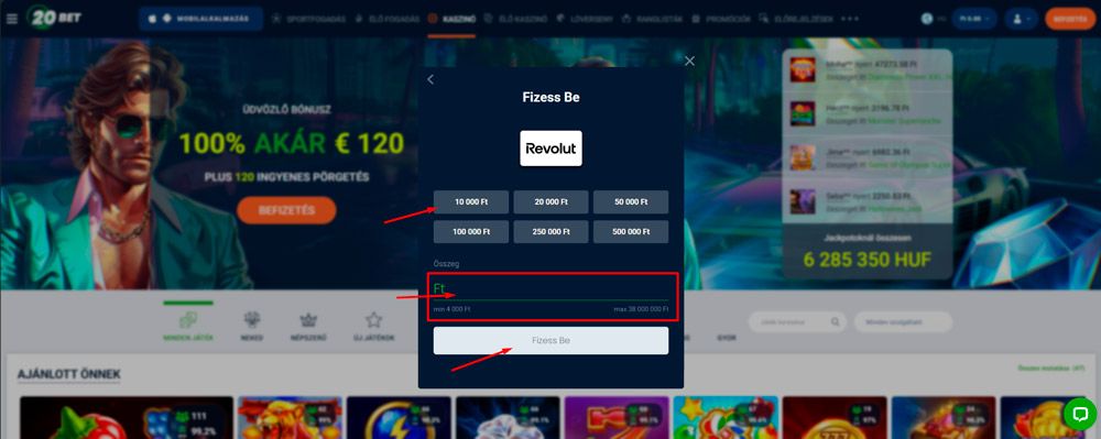 Add meg a befizetni kívánt összeget