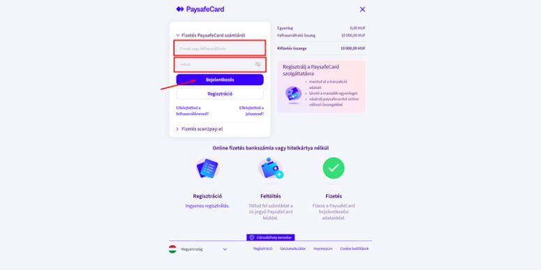 Paysafecard útmutató: hogyan lehet Paysafecard-dal befizetni egy kaszinóba? - 4. lépés