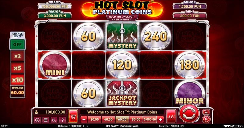 Hot Slot: Platinum Coins jatekmenet