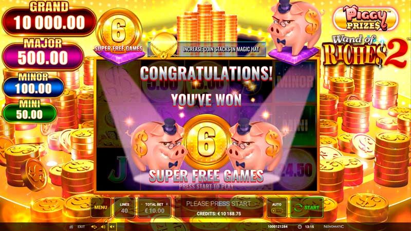 Piggy Prizes: Wand of Riches 2 Ingyenes pörgetések